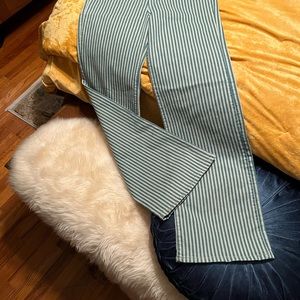 Free People wide leg striped jeans never worn